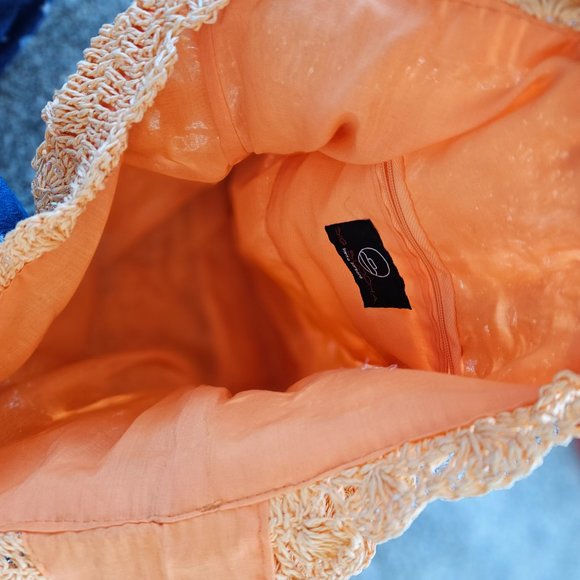 Big Budda Paper Straw Crochet /Beaded Hobo Bag - Picture 4 of 7